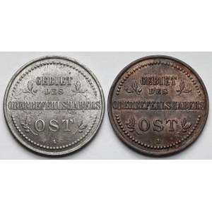 Ober-Ost., 3 kopecks 1916-A, Berlin - set (2pcs)