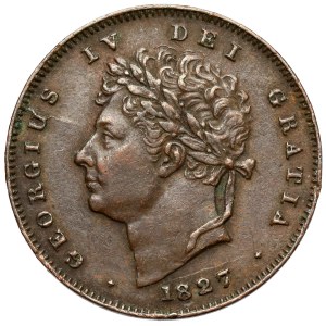 UK, George IV, 1/3 farthing 1827