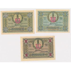 Kończyce (Kunzendorf), 50 pfg, 1 and 2 mk 1922 (3pcs)