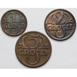 1-5 pennies 1928 - set (3pcs)