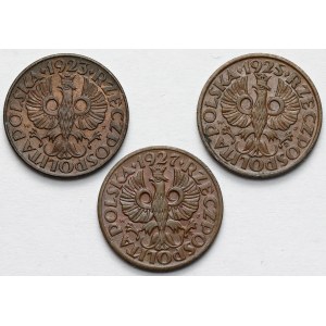 1 cent 1923-1927 - sada (3ks)