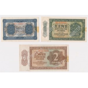 MUSTER, Germany, 50 Pfennig, 1 and 2 Mark 1948 - set (3pcs)
