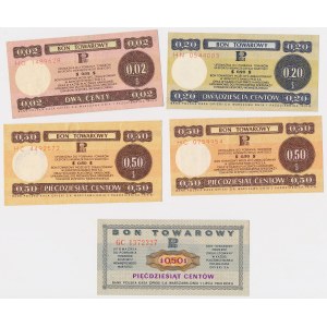 2, 20 and 3x 50 cents 1969-1979 - set (5pcs)