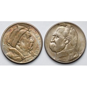Sobieski and Strzelecki 10 gold 1933-1934 - set (2pcs)