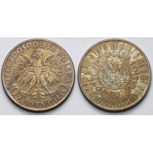 Sobieski and Strzelecki 10 gold 1933-1934 - set (2pcs)