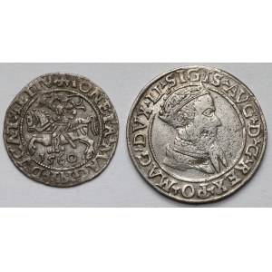 Zygmunt II August, Półgrosz 1560 i Czworak 1568 - zestaw (2szt)