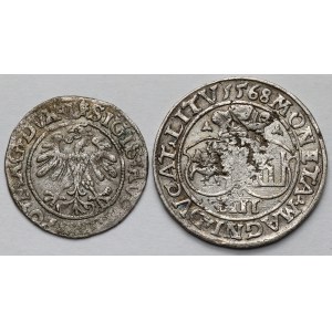 Zygmunt II August, Półgrosz 1560 i Czworak 1568 - zestaw (2szt)