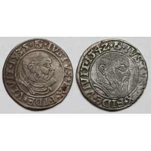 Prusy, Albrecht Hohenzollern, Grosze Królewiec 1535 i 1542 - zestaw (2szt)