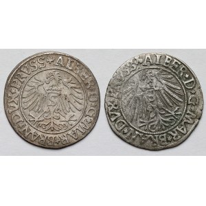Prusy, Albrecht Hohenzollern, Grosze Królewiec 1535 i 1542 - zestaw (2szt)