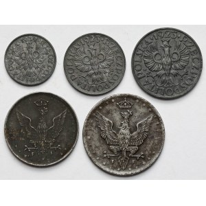 10-20 fenigov 1917-1918 a 1-20 centov 1923-1939 - sada (5ks)