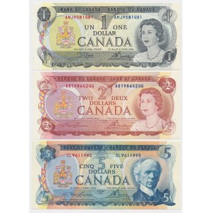 Canada, 1, 2 and 5 Dollars 1972-1974 - set (3pcs)