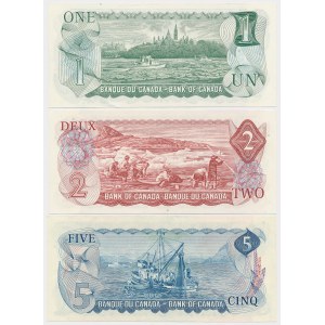 Canada, 1, 2 and 5 Dollars 1972-1974 - set (3pcs)