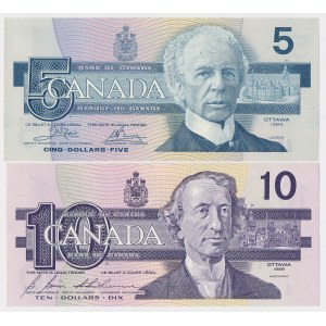 Kanada, 5 i 10 Dollars 1989-1989 - zestaw (2szt)