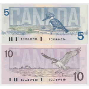 Kanada, 5 i 10 Dollars 1989-1989 - zestaw (2szt)