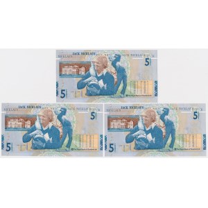 Scotland, 3x 5 Pounds 2005 - consecutive numbers - set (3pcs)