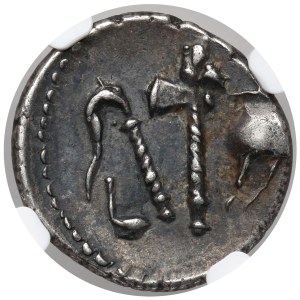 Republika, Juliusz Cezar (49-48 p.n.e.) Denar, Mennica ruchoma - Słoń - piękny