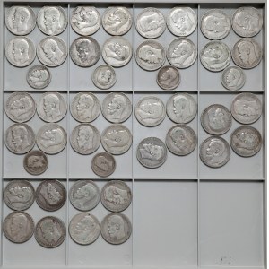 Rosja, Mikołaj II, Ruble i 50 kopiejek - DUŻY zestaw (46szt)