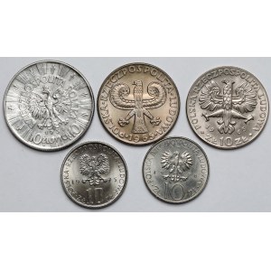 10 zloty Pilsudski + PRL coins - set (5pcs)