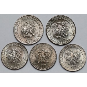 10 złotych 1959-1969 Kopernik - zestaw (5szt)