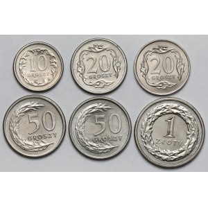 10 groszy - 1 złoty 1990-1992 - zestaw (6szt)