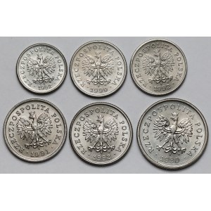 10 groszy - 1 złoty 1990-1992 - zestaw (6szt)