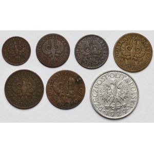 1 halier - 1 zlotý 1923-1938 - sada (7ks)