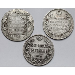 Rosja, Rubel 1799, 1830 i 1842 - zestaw (3szt)