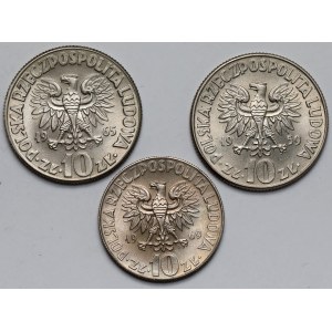 10 gold 1959-1969 Copernicus - set (3pcs)