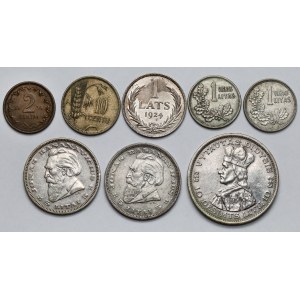 Lithuania / Latvia, set of coins, including SILVER (8pcs)
