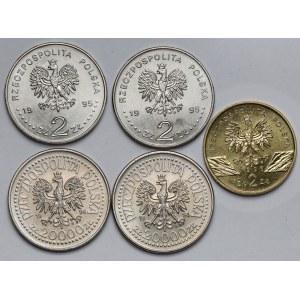 2 gold and 20k 1994-1996 - set (5pcs)