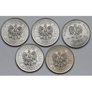 20.000 i 2 złote 1994-1995 - zestaw (5szt)