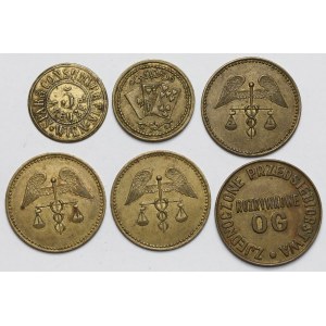 Game tokens, spielmarks, savings bank - set (6pcs)