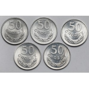 50 penny 1965-1973 - bellissimo - set (5 pezzi)
