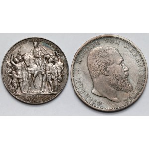 Germania, 3 e 5 marchi 1903 e 1913 - set (2 pz)