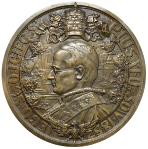 Medalion (26,5cm) Papież Pius XI 1929 - B.RZADKI