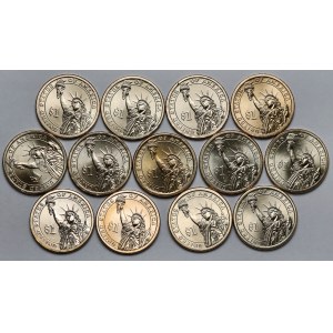 USA, commemorative dollars - presidents - set (13pcs)