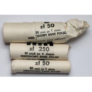Banknote rolls of 1 and 5 zlotys - set (3pcs)