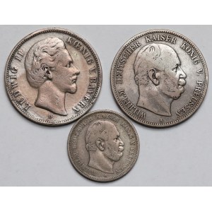 Niemcy, 2 i 5 marek 1876 - zestaw (3szt)