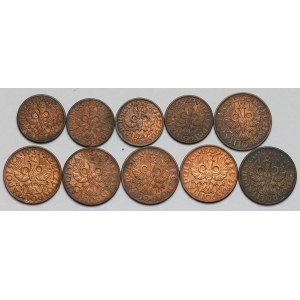 1 i 2 groszy 1937-1939 - zestaw (10szt)