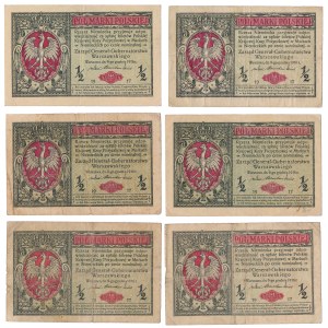 1/2 mkp 1916 Generał - zestaw (6szt)