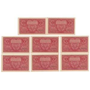 1 mkp 1919 agosto - 1a serie GL - numeri consecutivi (8 pz.)