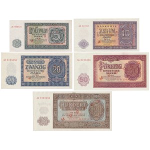 MUSTER, Niemcy, 5 - 100 Mark 1955 - zestaw (5szt)
