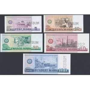 MUSTER, Niemcy, 5 - 100 Mark 1971-1975 - zestaw (5szt)