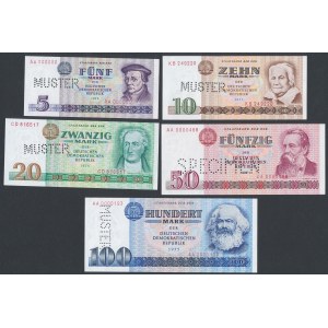 MUSTER, Germany, 5 - 100 Mark 1971-1975 - set (5pcs)