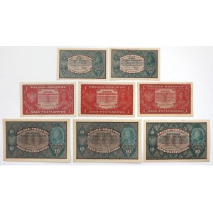 1/2, 1 i 10 mkp 1919-1920 - zestaw (8szt)