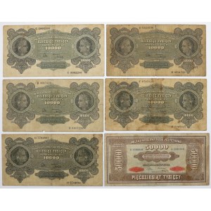 10,000 and 50,000 mkp 1922 - set (6pcs)