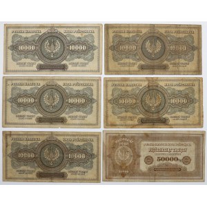 10,000 and 50,000 mkp 1922 - set (6pcs)