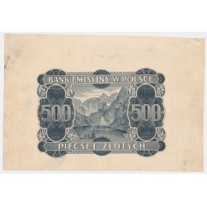 500 zloty 1940 - reverse proof printing