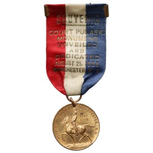 Polonia in den USA, Medaille, Enthüllung des Casimir-Pulaski-Denkmals, Manchester 1983