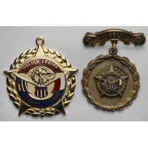 Polish in the USA, Commemorative badges, Polish Legion / American Veterans - set (2pcs)